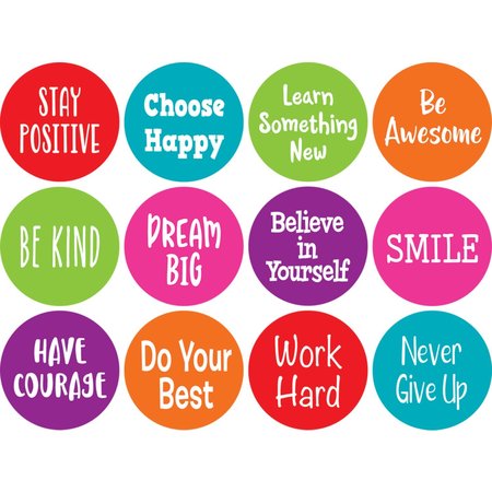 TEACHER CREATED RESOURCES Spot On® Positive Sayings Carpet Markers, 4in, PK12 TCR77006